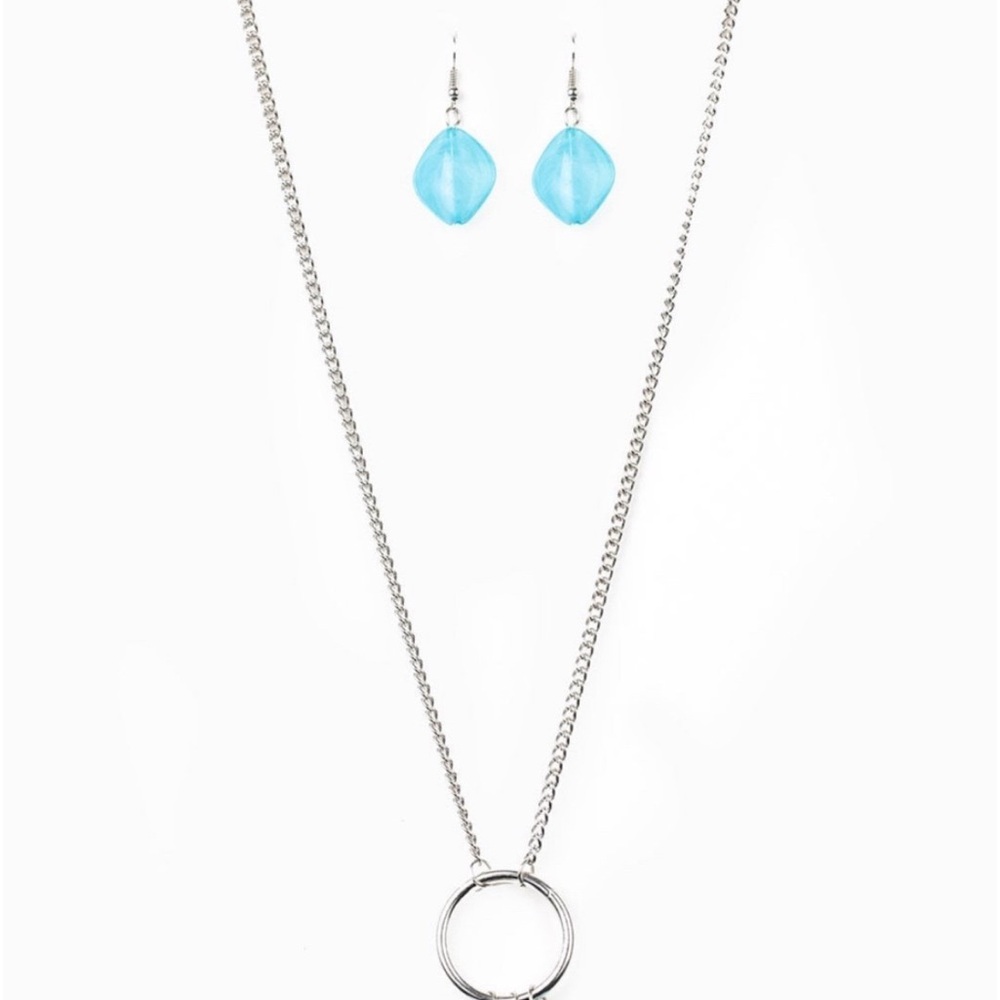 Paparazzi Sky High Style Blue Necklace/Earrings Set